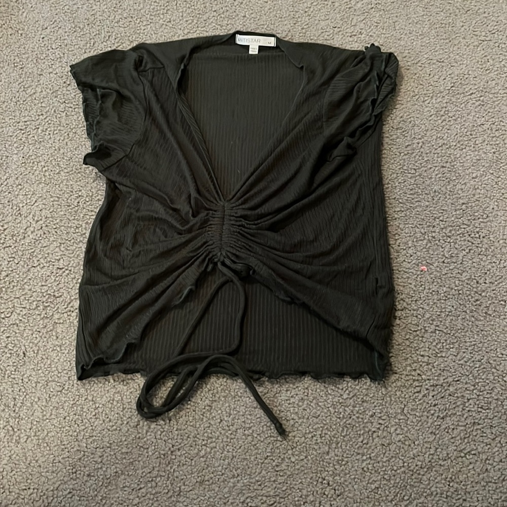 Anistar front tie scrunch top